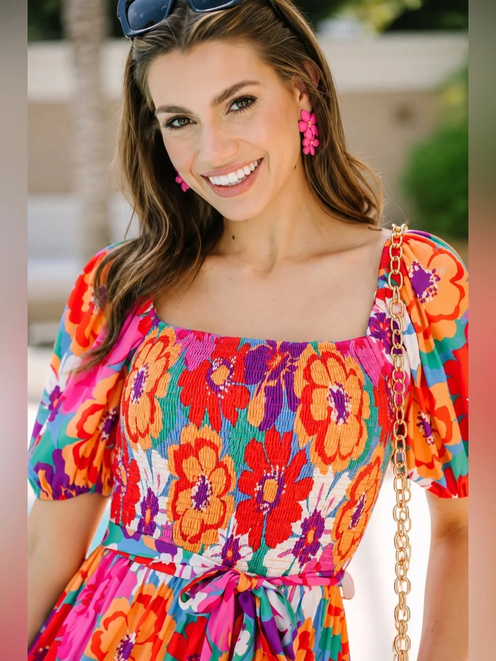 Unique Vintage Colorful 70s Abstract Floral Everyone’s Desire Dress, Small, NWT!